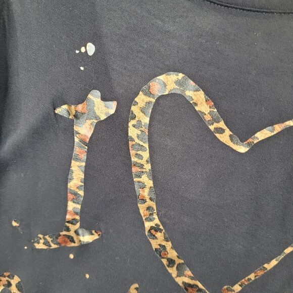 NEW JUICY COUTURE I love black gold leopard sleeveless oversized top small NWT - Picture 7 of 13